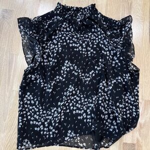 Cece - black floral blouse